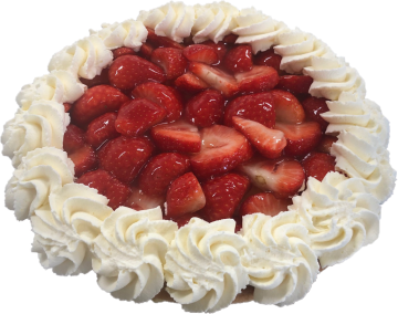 Aardbeienvlaai met slagroom