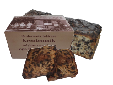 Krentenmik in doosje